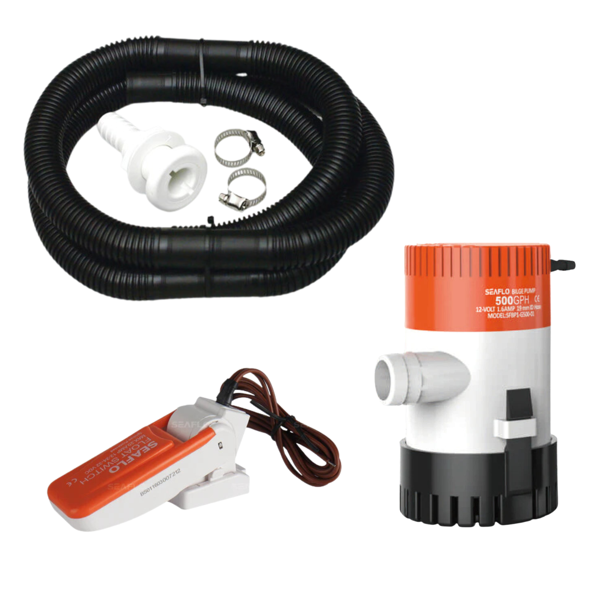 Seaflo - Seaflo 500 GPH + Hose Kit + Float Switch 20mm