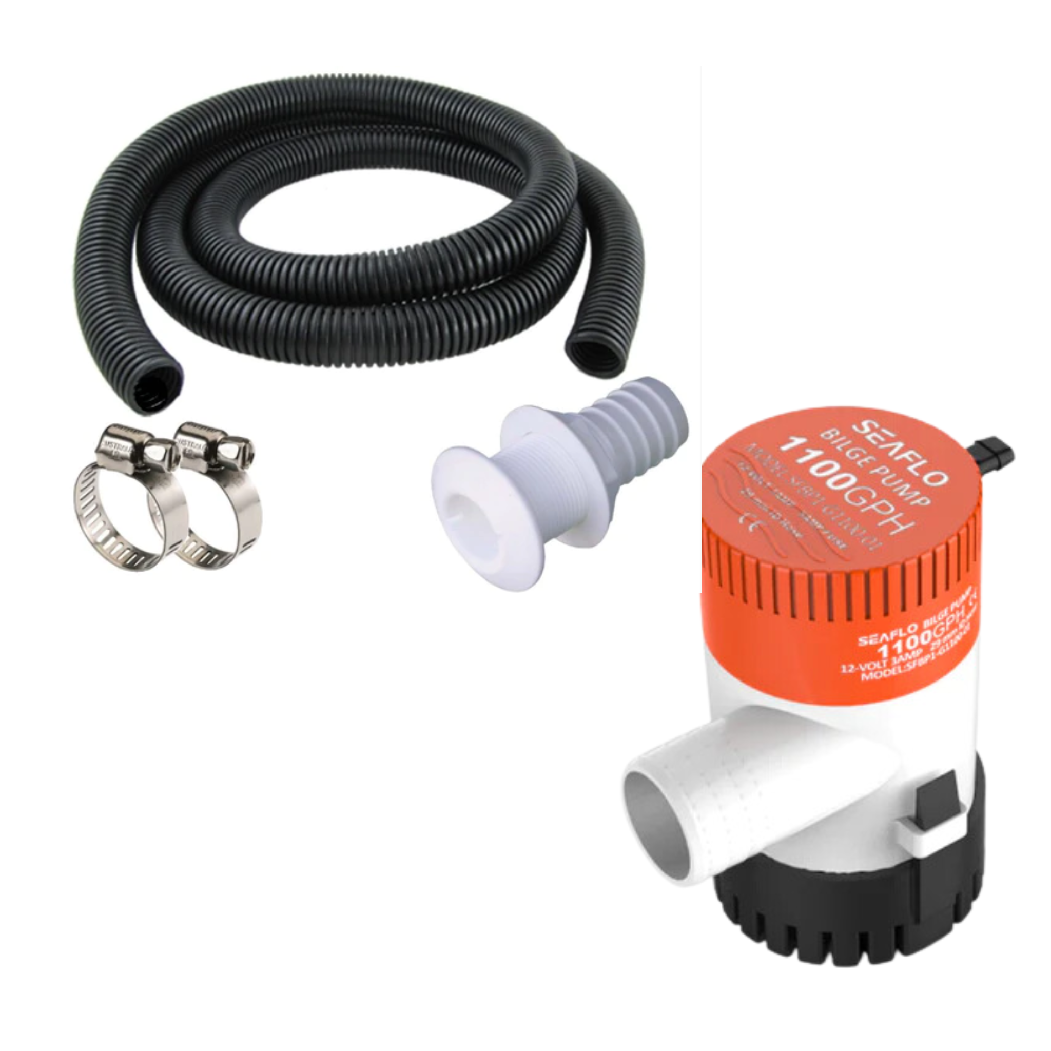 Seaflo - Seaflo 1100 GPH + Hose Kit Premium 28mm