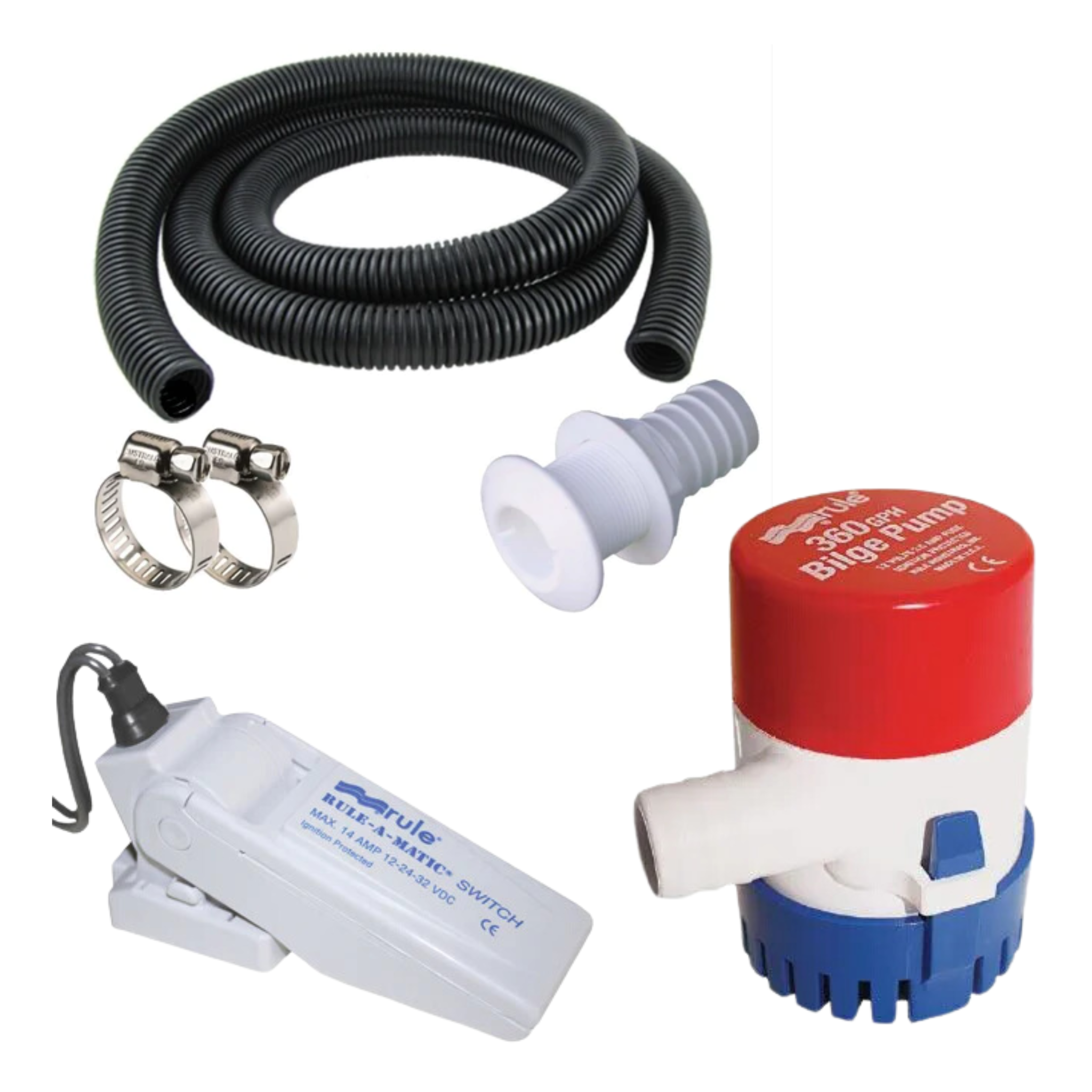 Rule - Rule 360GPH + Premium Hose Kit 20mm + Float Switch