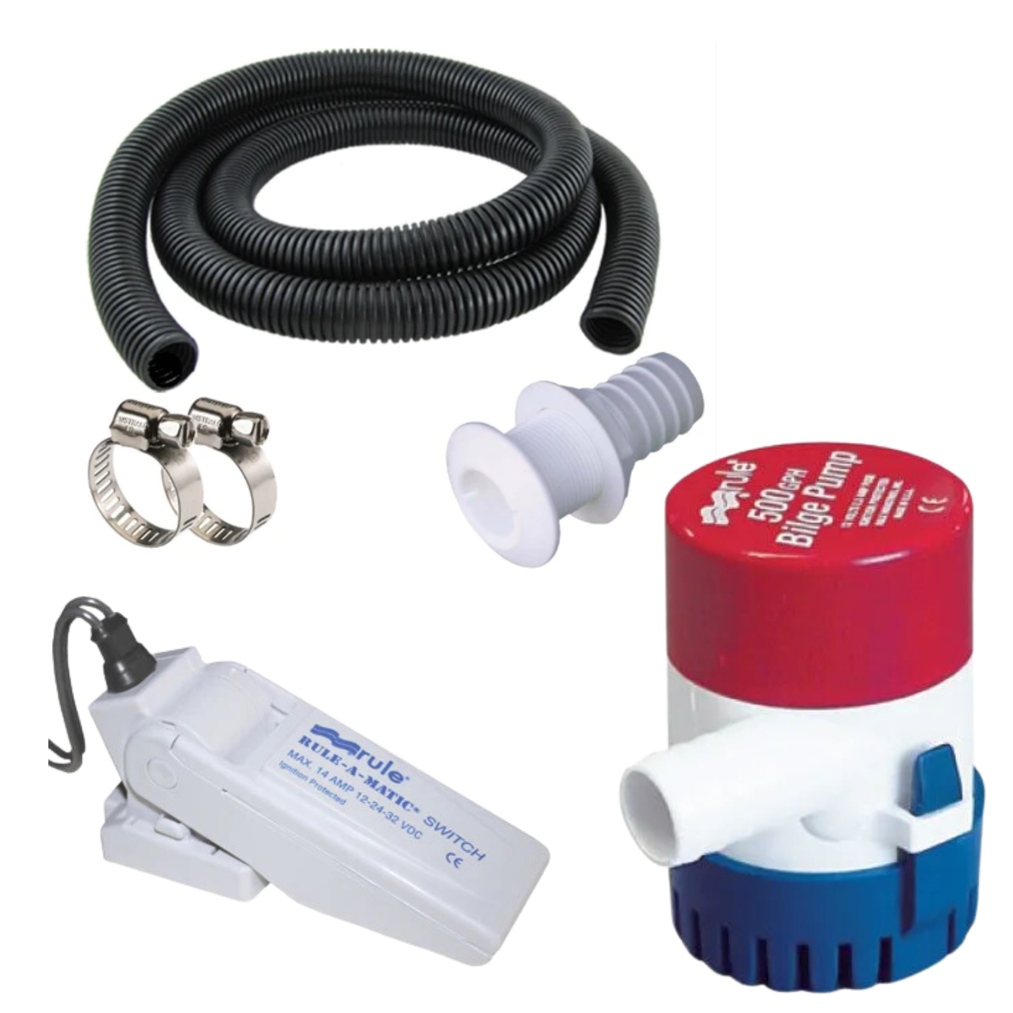 Rule - Rule 500GPH + Premium Hose Kit 20mm + Float Switch