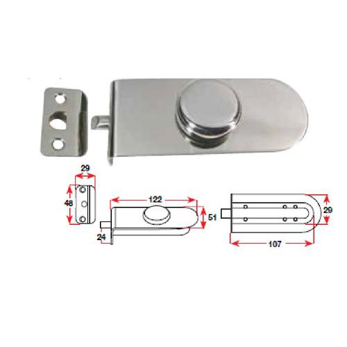 Transom Door Catch - Stainless Steel