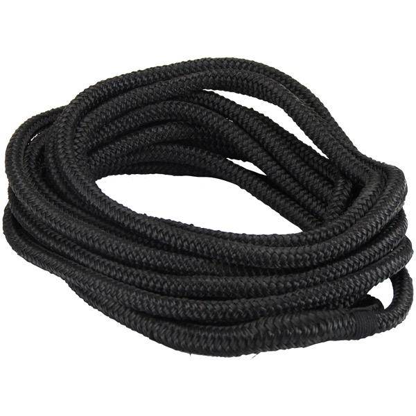 Soft Braided Black UV Stable Polyester Mooring Line - Black