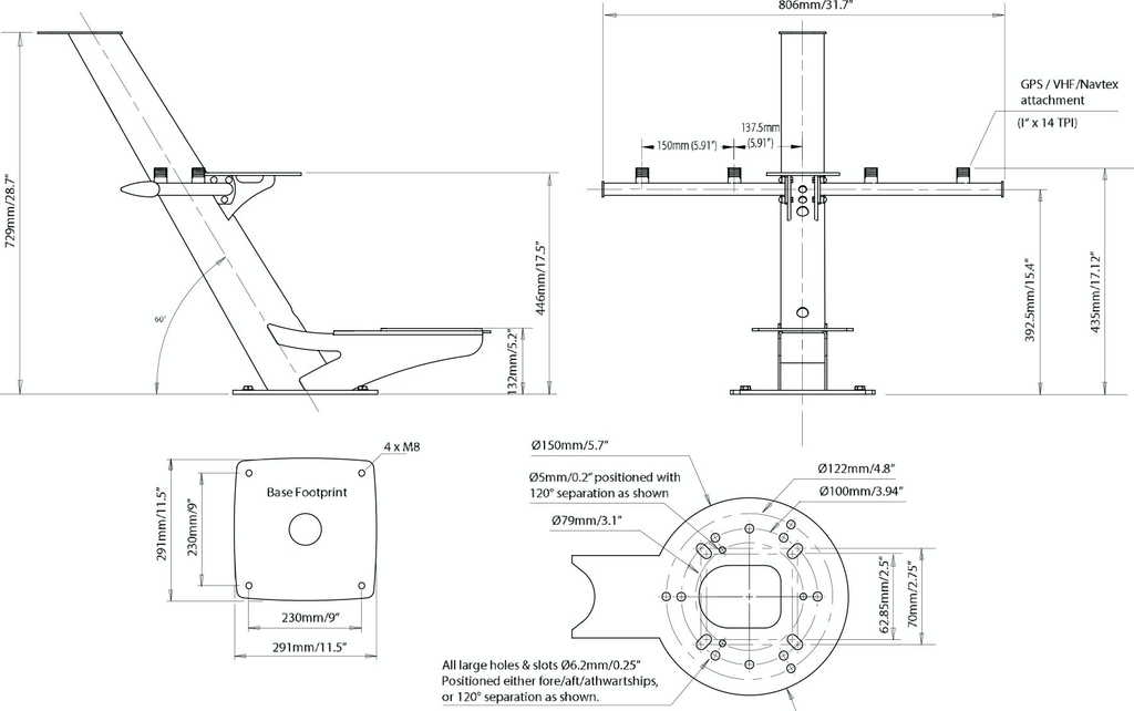 Tapered mast for Radome / Thermal / Light