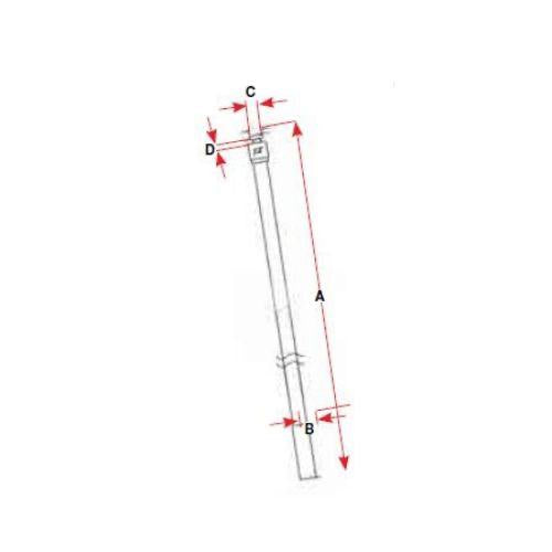 Sunshade Pole for Stud Type Socket - 1535mm