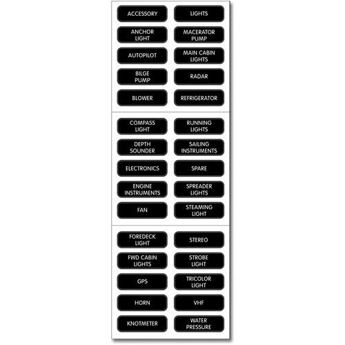 Basic DC Panel Label Set - 30 Labels