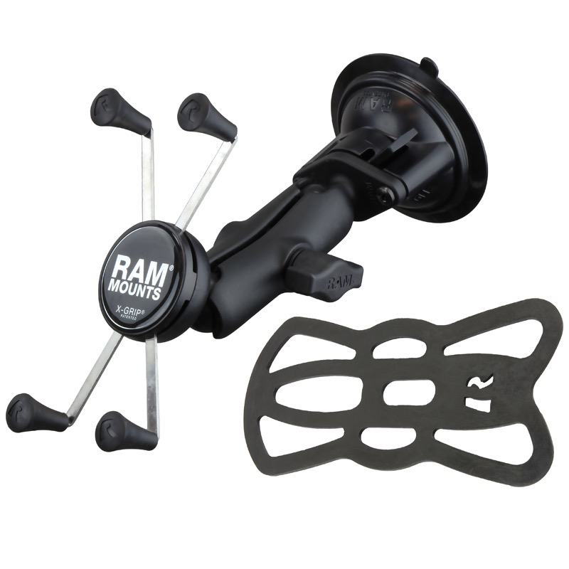 RAM Twist-Lock Suction Cup Mount with Universal RAM X-Grip Large Phone/Phablet Cradle