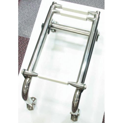 Folding Telescopic Ladder - Stainless Steel - 3 Steps