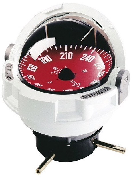 Olympic 135 Sailboat Compass - Black - Flush Mount - With Flat Red Card