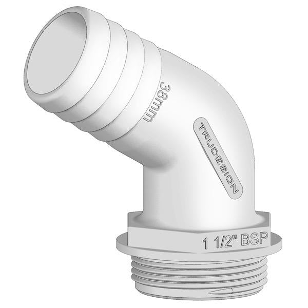 1-1/2" BSP (M) Tank Fitting - Angled
