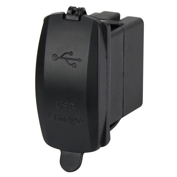 12/24V Waterproof Rocker Switch C7 - Dual USB with Cover