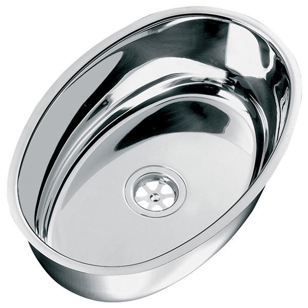 Oval Stainless Steel Sink - 265 x 382 x 130mm