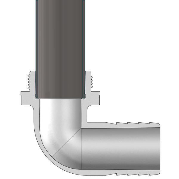 1-1/2" BSP (M) Tank Fitting - Angled