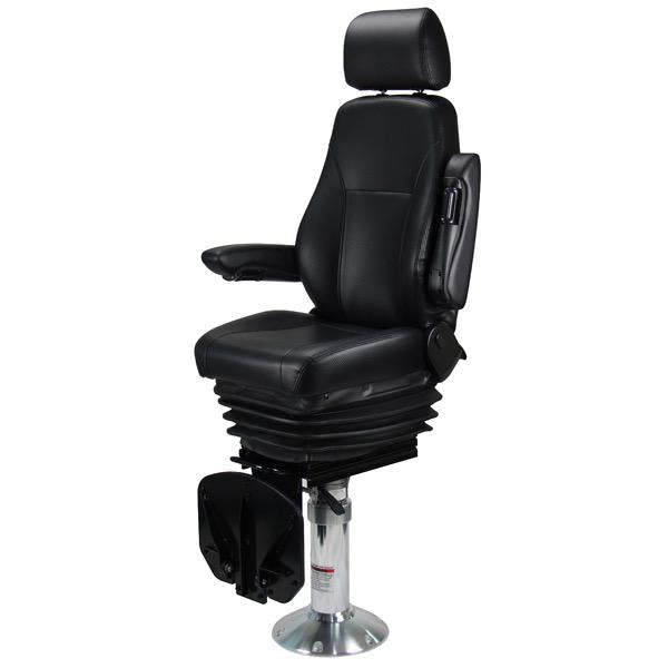 Seafarer Pilot Seat with Pedestal & Footrest - Black Carbon