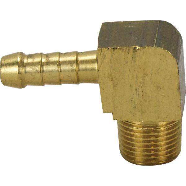 Male Brass Hose Tail End 90° w/ BSP Thread