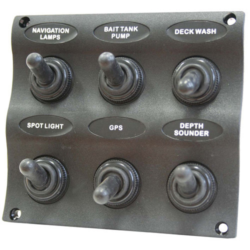 Switch Panel - Water Resistant - Wave Pattern Style - 6 Switches