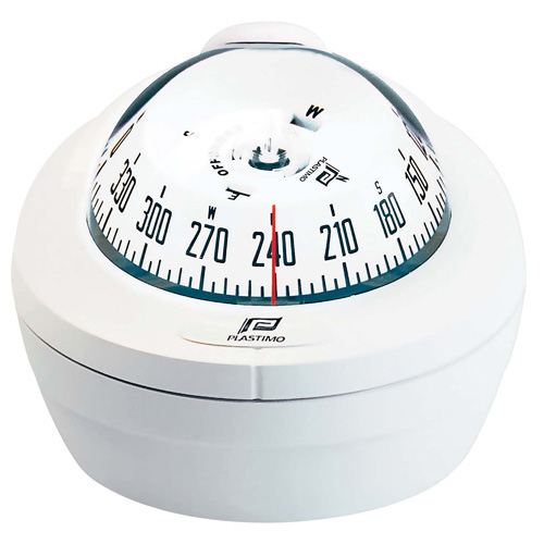 Offshore 75 Powerboat Compass - White - Binnnacle Mount - With Conical White Card