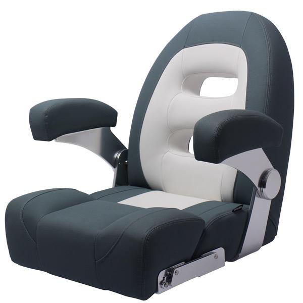 Cruiser Series High Back Seat - White/Dark Grey Crosshatch