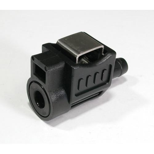 Fuel Line Fitting - Black Plastic - Honda to Date, Motor End - Hose: 10mm