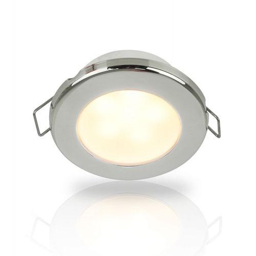 Warm White EuroLED 75 LED Down Light w/ Spring Clip - 12V DC, 316 Stainless Steel Rim