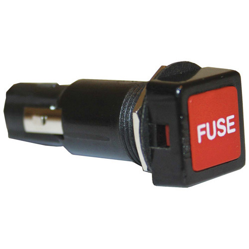 Fuse Holder - Red - Square - Side Entry Cap