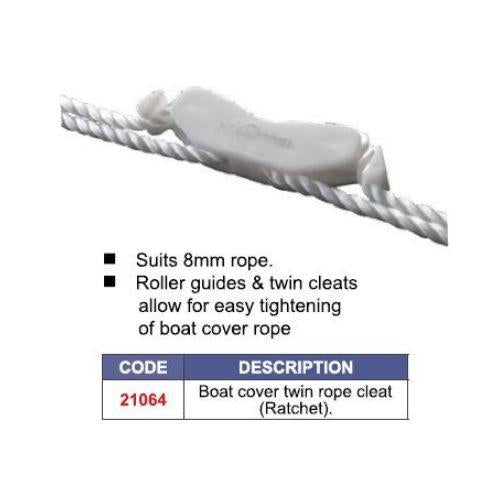 Boat Cover Twin Rope Cleat (Ratchet)