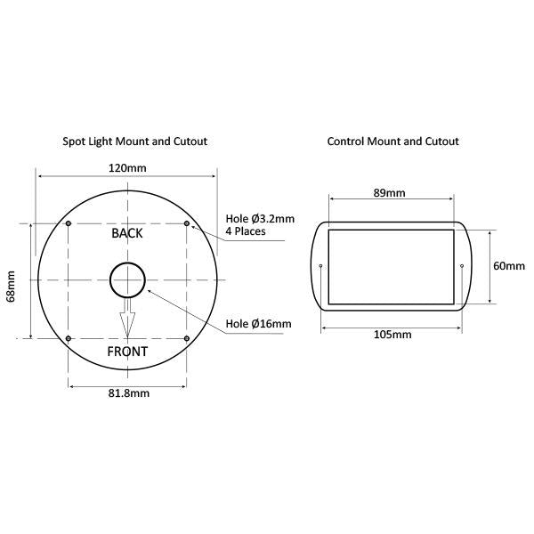 Spot Light - Joy Stick - 12V (White)