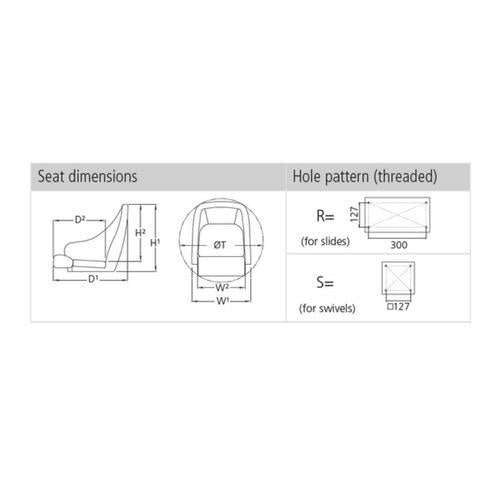FIRST MATE Deluxe folding seat - White seams