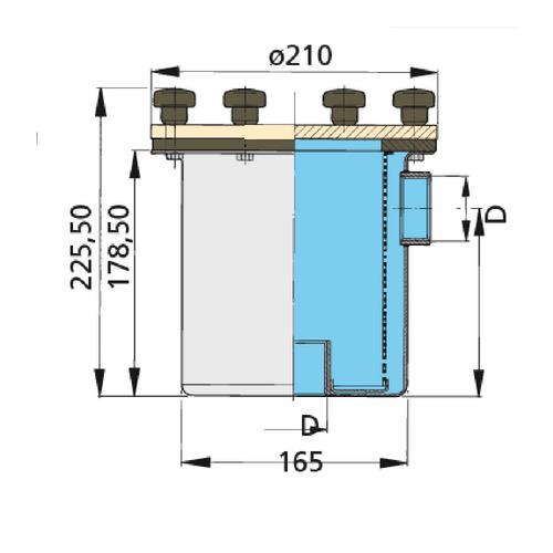 Cooling Water Strainer (FTR525) - Internal Hose Dia: 38mm - 1 1/2"
