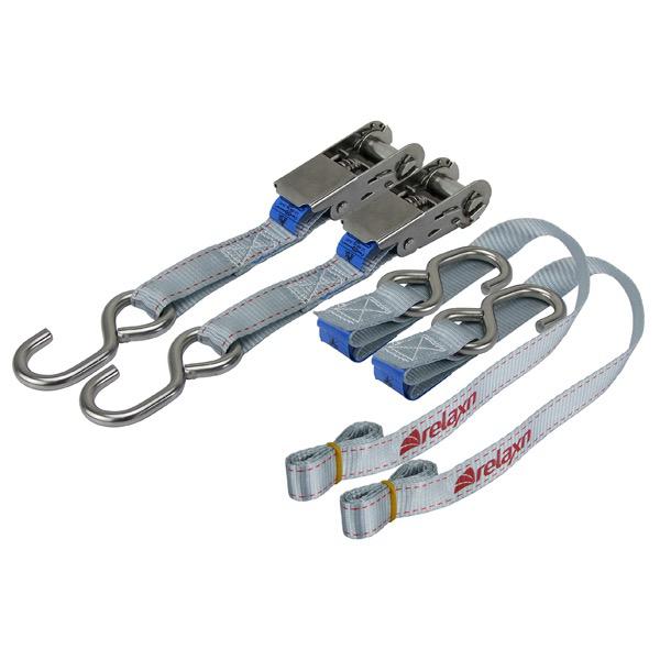 Stainless Steel 'S' Hook to 'S' Hook Grey Ratchet Tie Down