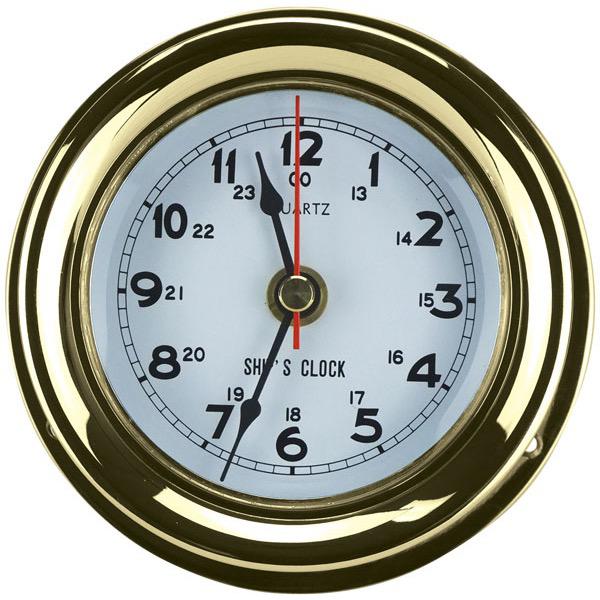Polished or Chromed Brass Clock