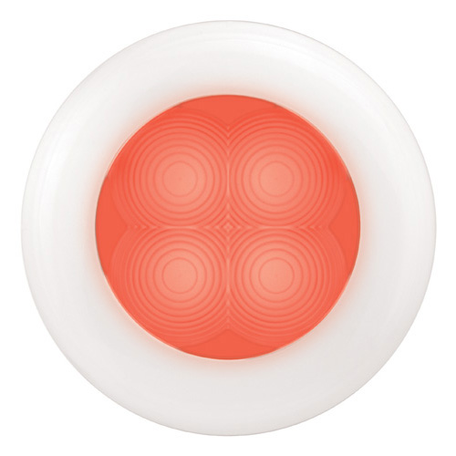 Led Round Red 12V White Rim