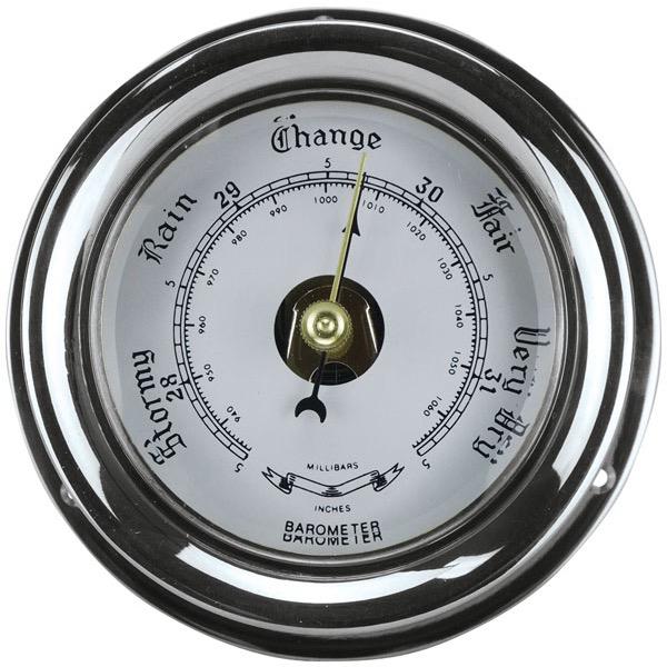 Polished or Chromed Brass Barometer
