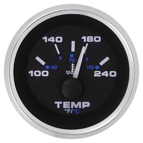 Premier Pro Domed Gauge - Water temperature - Stainless Steel