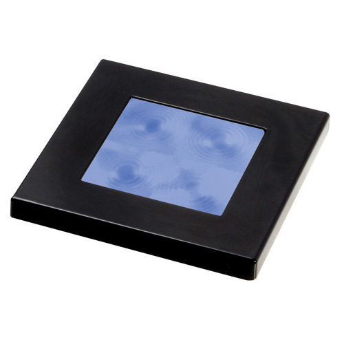 Led Square Blue 12V Black Rim