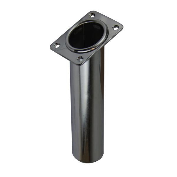Stainless Steel Rec Head Flush Mount Rod Holder - 30 Degree Angle