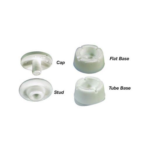 Press Clip - White - Dia: 16mm - Flat Base