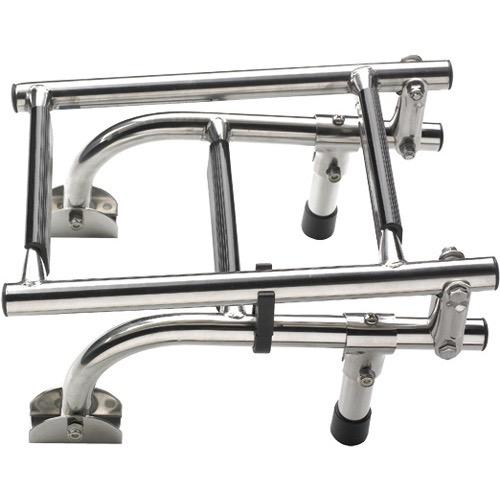 Folding stainless steel (AISI 316) boarding ladder, transom mounted, with 3 steps, unfolded length 625 mm