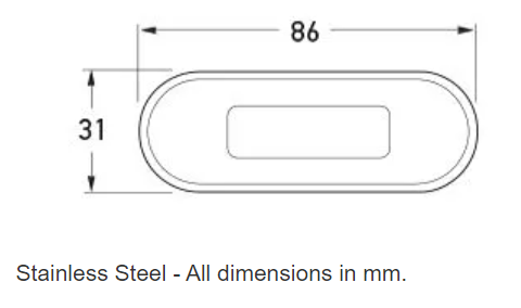 Hella - Rectangular Rim - Polished 316 Stainless Steel