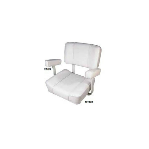 Optional arm rests, white vinyl, white frame