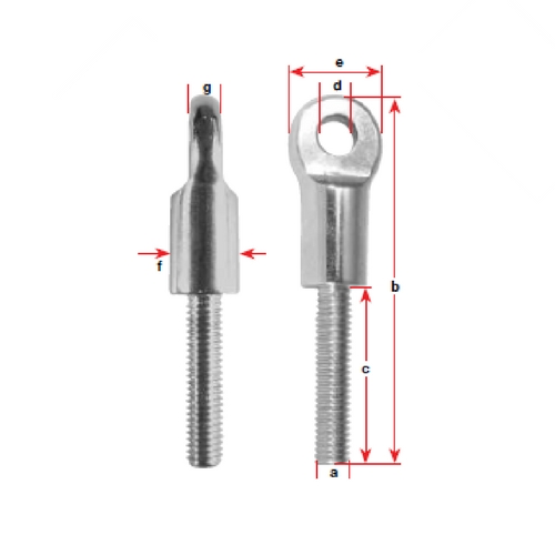 Anchor Bolt - Stainless Steel - Thread(a): M6 - Eye Dia: 6.5mm