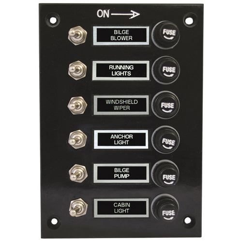 Standard Switch Panel - Black - 6 Switch