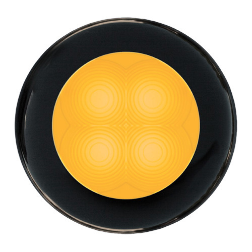 Led Round Amber 12V Black Rim