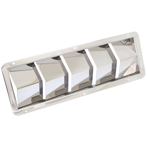 Louvre Vent - Polished 304 Stainless Steel - V Style - Five Louvre - 325mm
