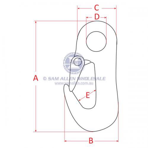 Galvanised Snap Trail Hook
