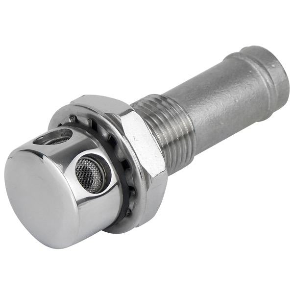 16mm S/S Fuel Breather - Round Head - Straight