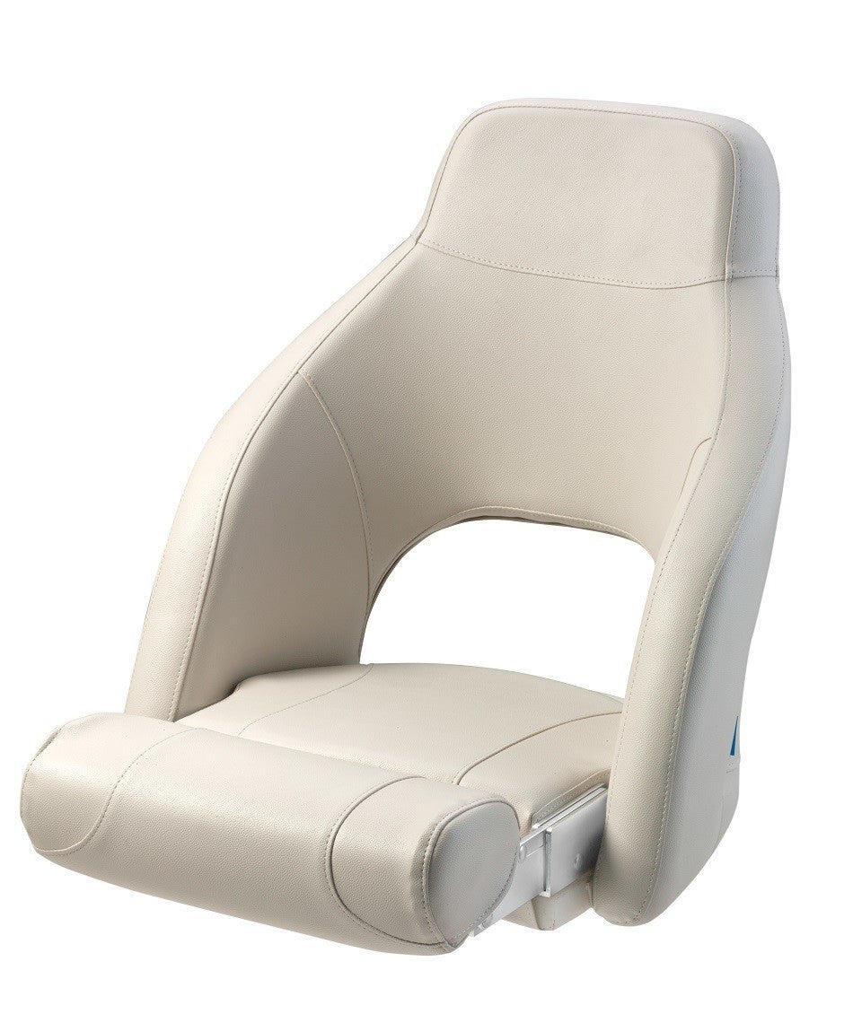 ADMIRAL Sports helm seat with lateral supports and flip up squab - White