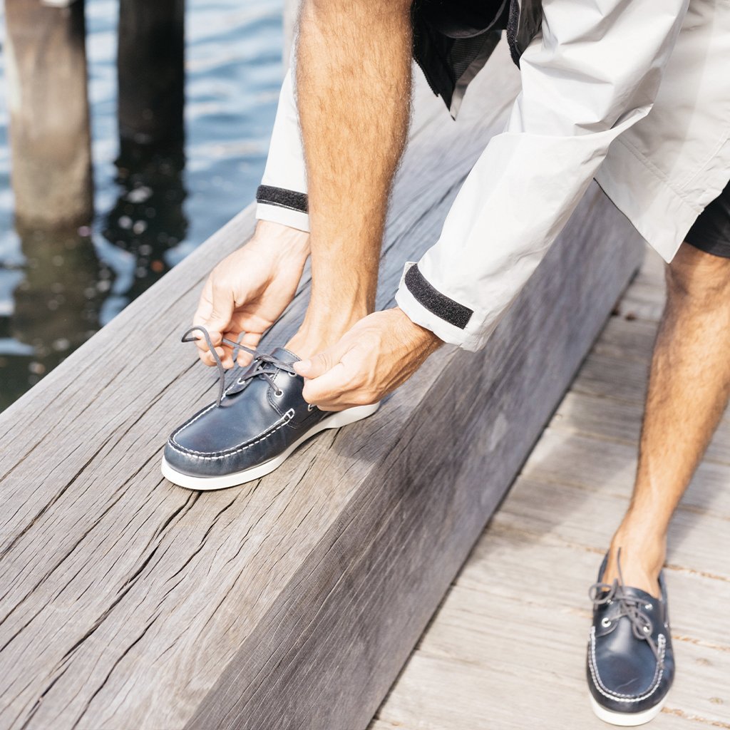 Flinders Leather Deck Shoe Navy