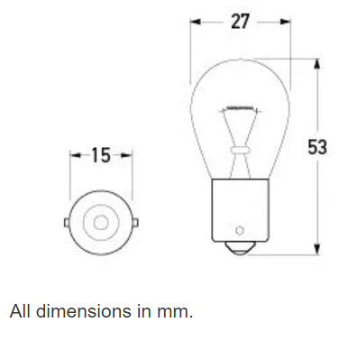 Hella - Bayonet Bulb 12V 21W BA15s - LongLife