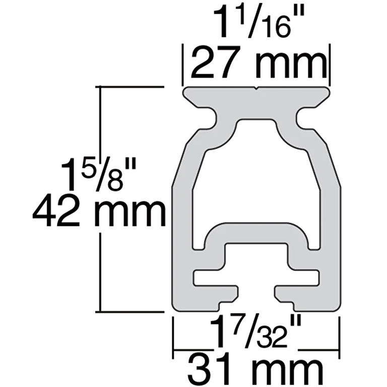 27mm High-Beam Pinstop Track - 1.5 m