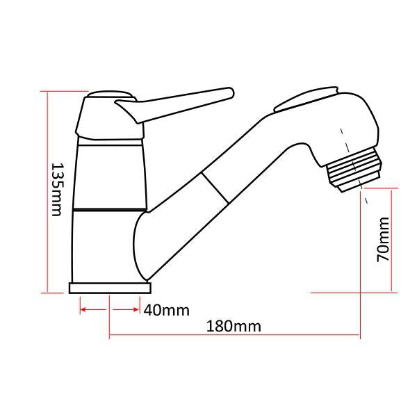Shower Flick Mixer & Pullout Shower Head Kit